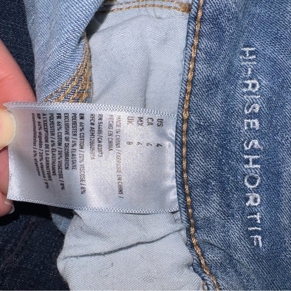 2 Pair American Eagle Hi-Rise Shortie Jean Shorts – Size 4 & 6 - Picture 6 of 7